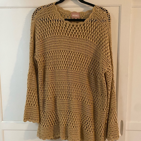 Women's Crochet Swim Cover-Up - Tan - Picture 2 of 3